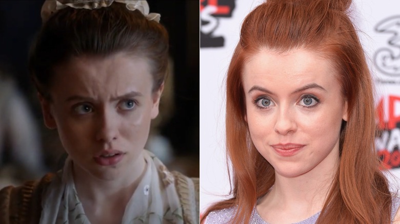 Rosie Day in "Outlander" and at The Roundhouse in London, 2017.