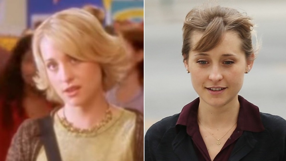 Allison Mack then and now, split image