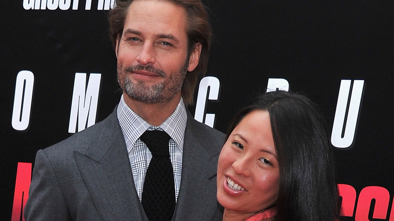 Josh Holloway, wife posing, smiling