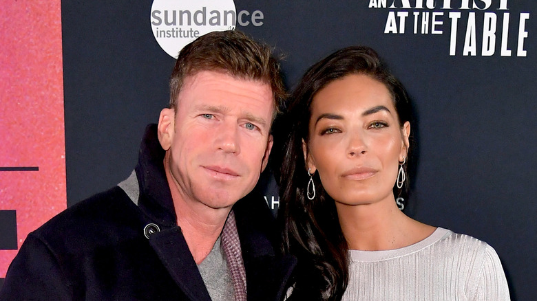 Taylor Sheridan, wife posing together