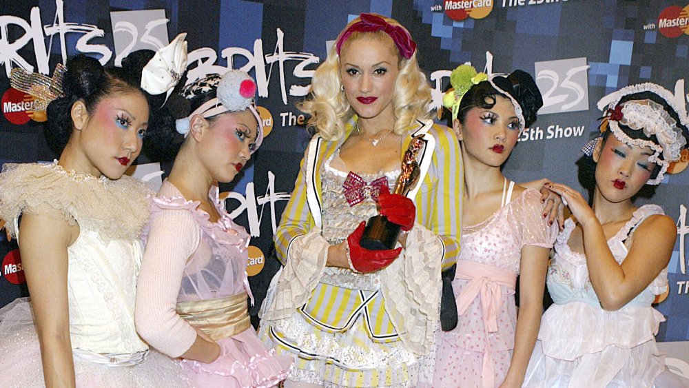 Gwen Stefani with her Harajuku girls in the 2000s. 