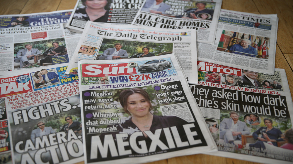 Tabloid reactions to Meghan and Harry interview