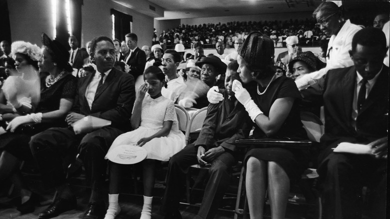 Myrlie Evers-Williams at funeral