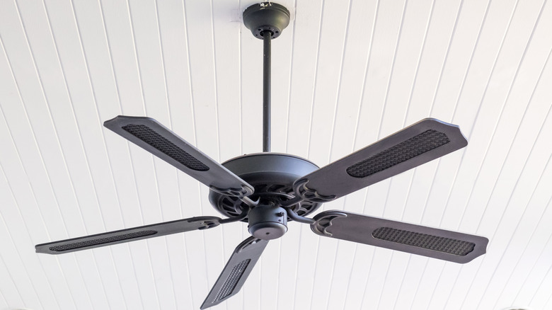 A black ceiling fan 