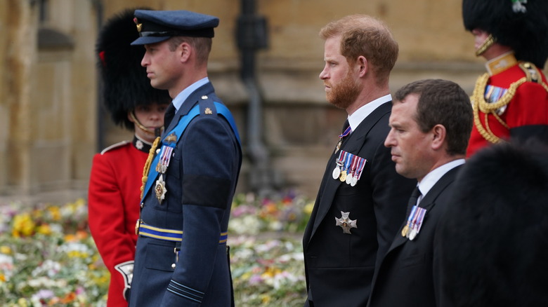 Prince William and Prince Harry at the committal service for Queen Elizabeth