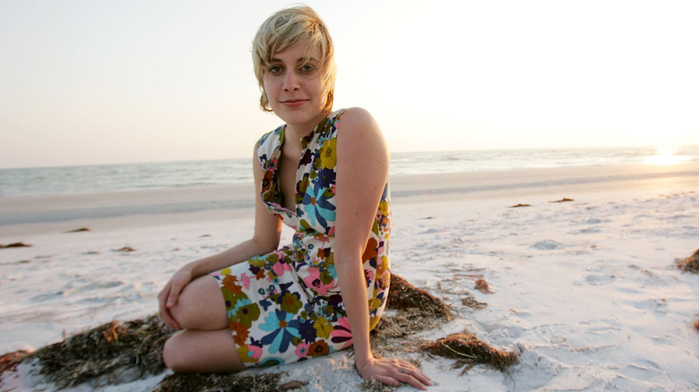 Greta Gerwig at the beach