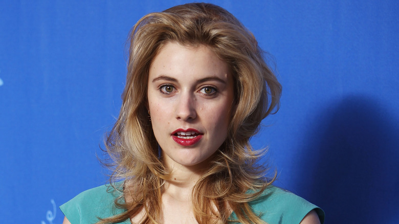 Greta Gerwig in green dress