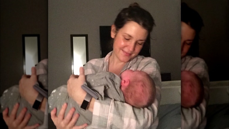 Melanie Lynskey with her daughter