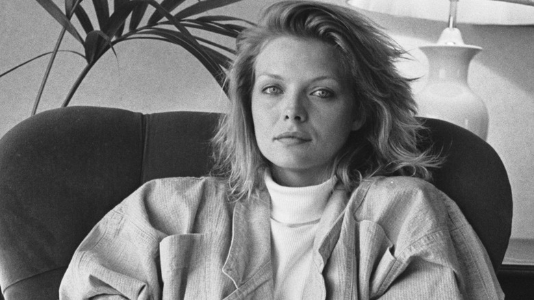 Michelle Pfeiffer in black and white