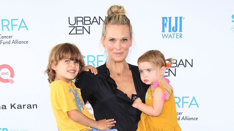 Molly Sims with her children