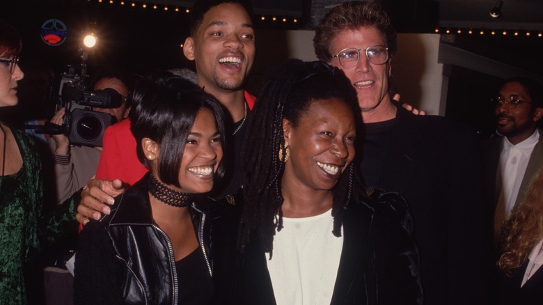 Nia Long posing with the cast of Made in America 