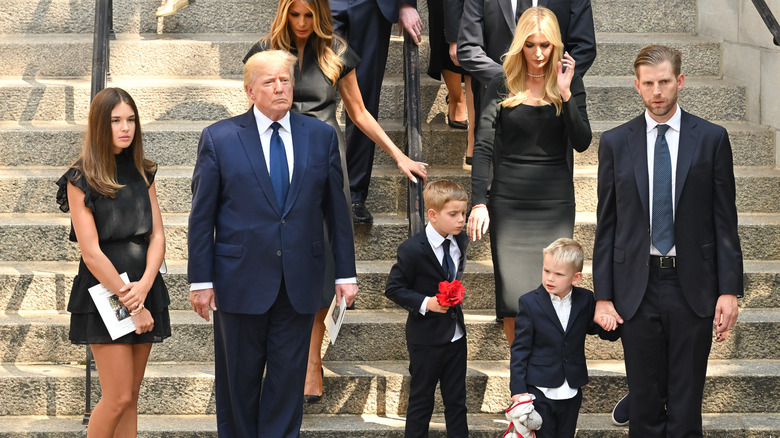 The Trump family at a funeral 