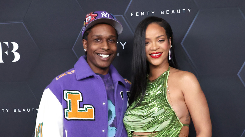ASAP Rocky and Rihanna smiling