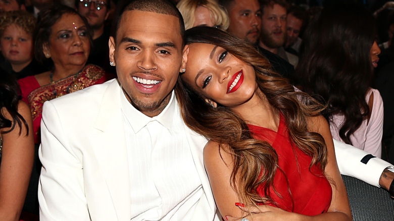 Rihanna and Chris Brown at the Grammy awards