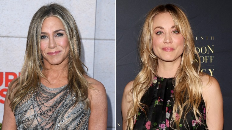 Jennifer Aniston and Kaley Cuoco side by side