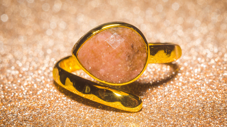 Ring with a sunstone gem