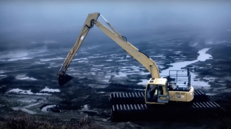 Excavator on Oak Island