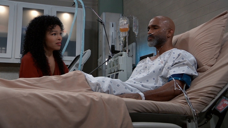 Portia visiting Curtis in the hospital