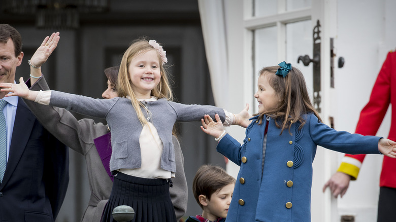 Danish Princesses Josephine and Athena spread their arms