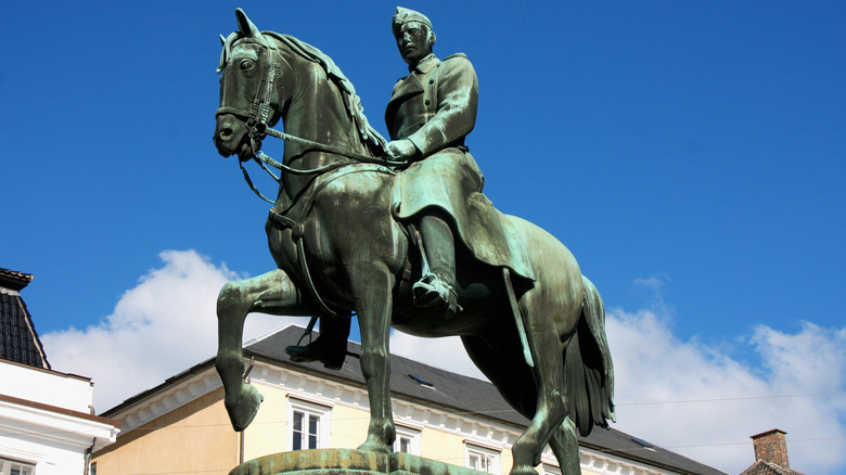 A statue of Christian X in Copenhagen, Denmark