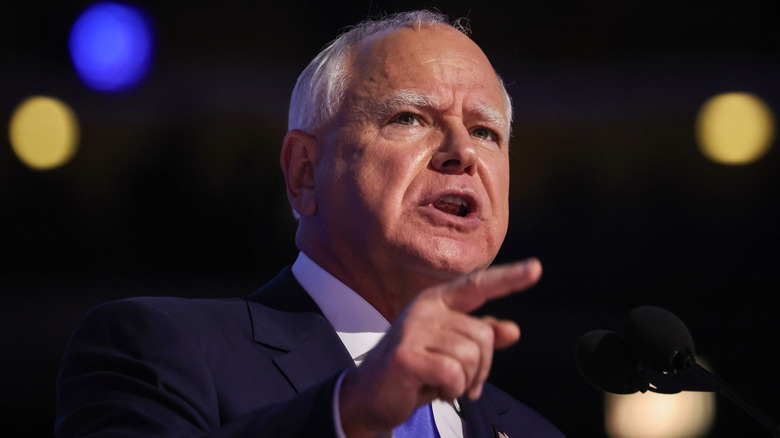 Tim Walz speaks at the third day of the 2024 DNC