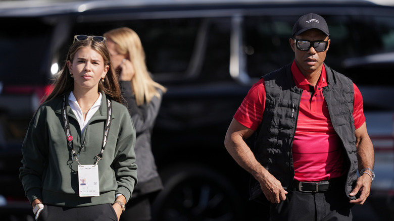 Kai Trump with Tiger Woods