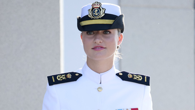 Princess Leonor in white Navy uniform