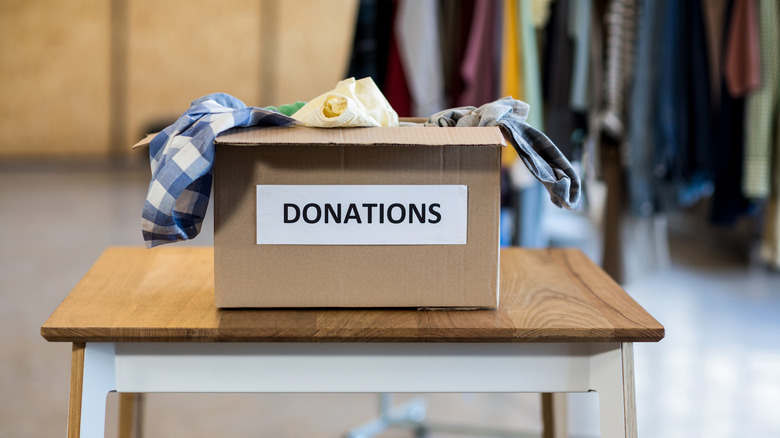 Donations box at a thrift store