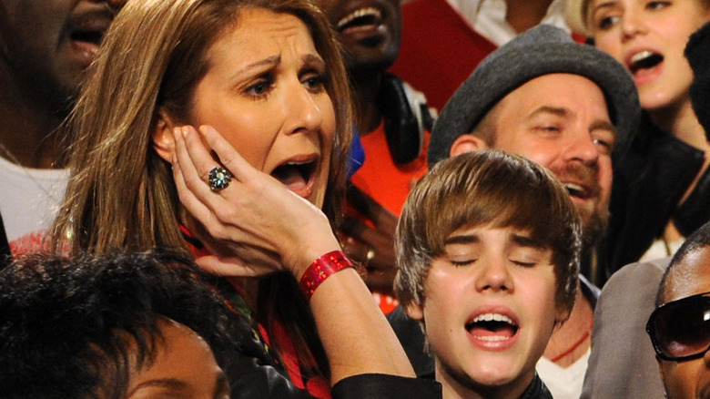 Celine Dion and Justin Bieber singing