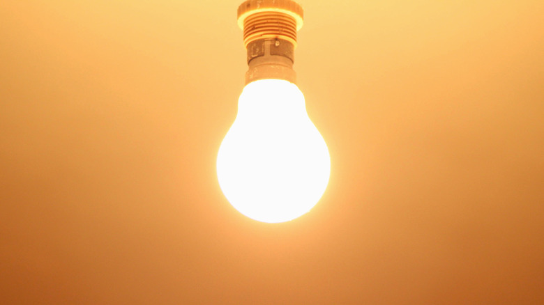 Yellow light bulb