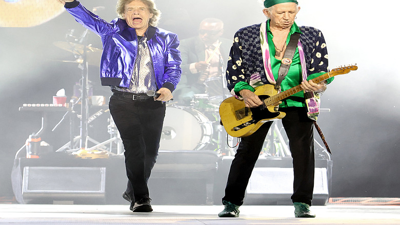 Mick Jagger and Keith Richards on stage