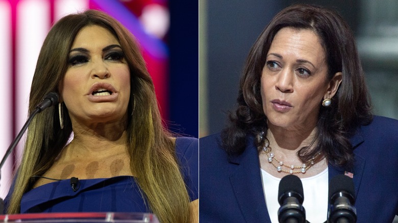 Kimberly Guilfoyle and Kamala Harris split