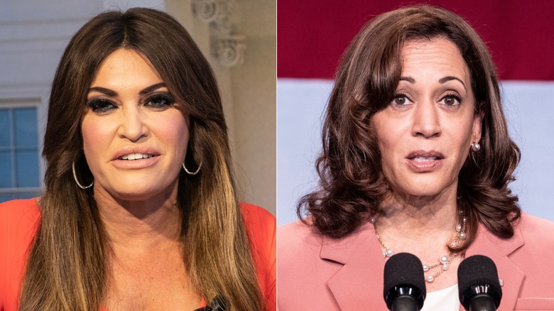 Kimberly Guilfoyle and Kamala Harris split