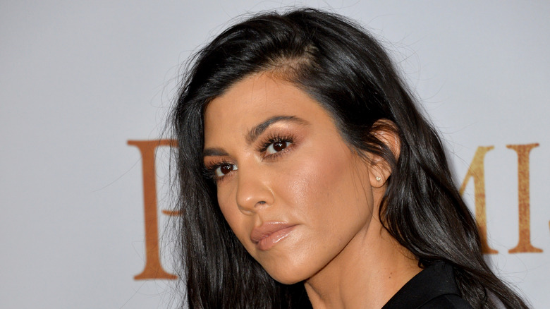 Kourtney Kardashian looking serious