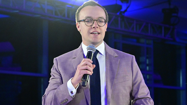 Chasten Buttigieg speaking to an audience