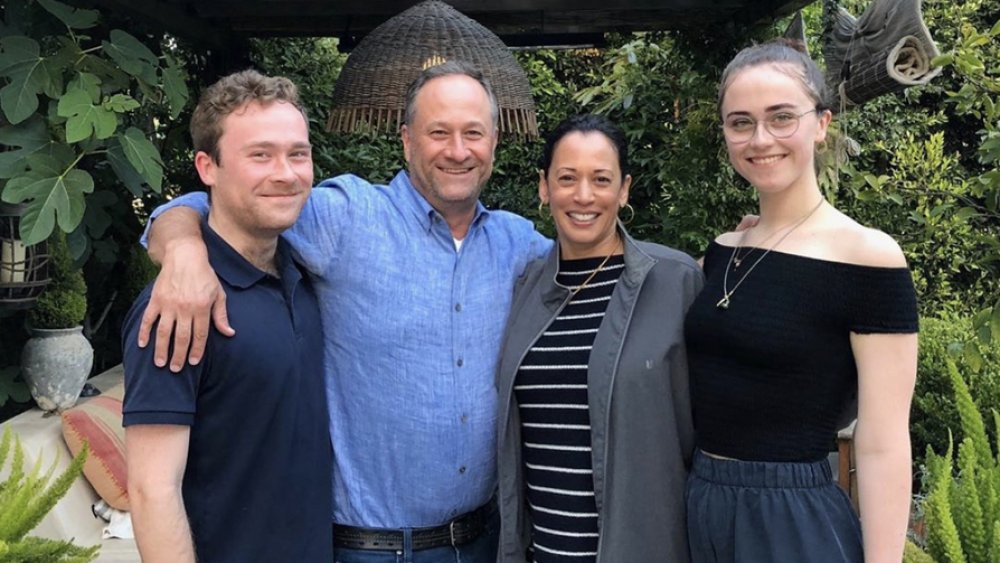 Doug Emhoff, Kamala Harris' husband, with their family