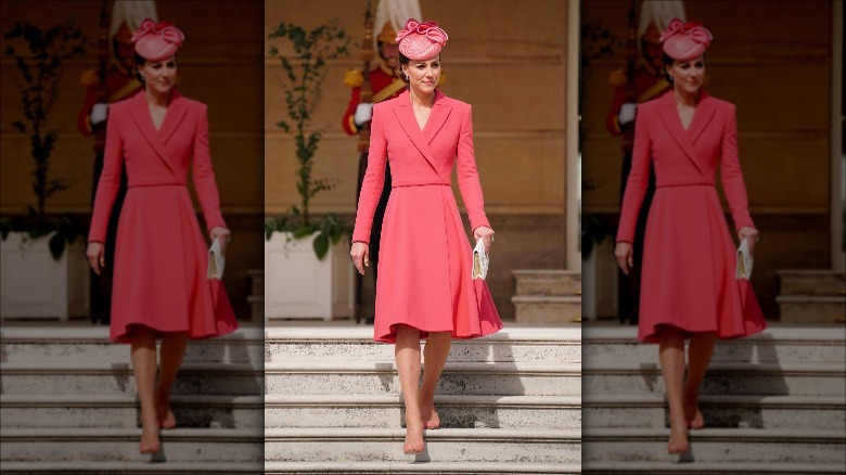 Kate Middleton wearing her favorite jacket at the Queen's Garden Party
