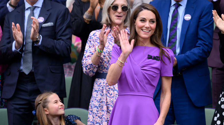 Kate Middleton waving at Wimbledon 2024