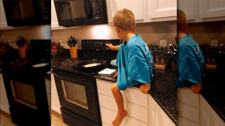 Israel Dillard on kitchen counter