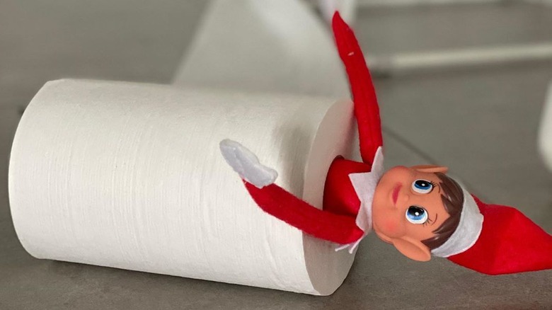 Elf on the shelf in toilet paper