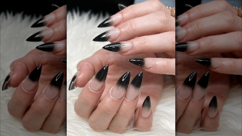 black french ombre nails