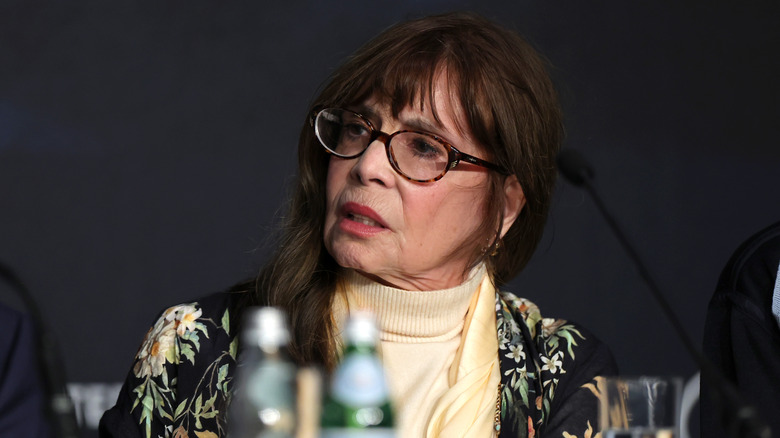 Talia Shire talking at the "Megalopolis" press conference at Cannes Film Festival