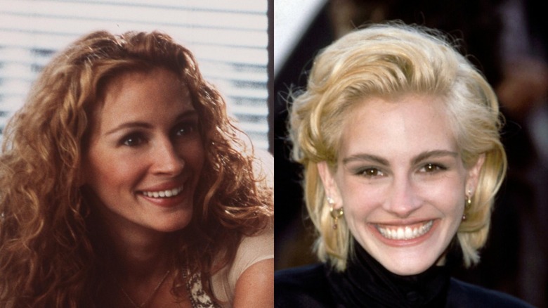 Julia Roberts curly hair vs. blonde bob