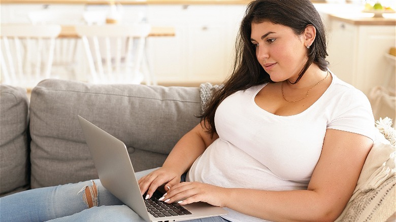 Young woman on her computer