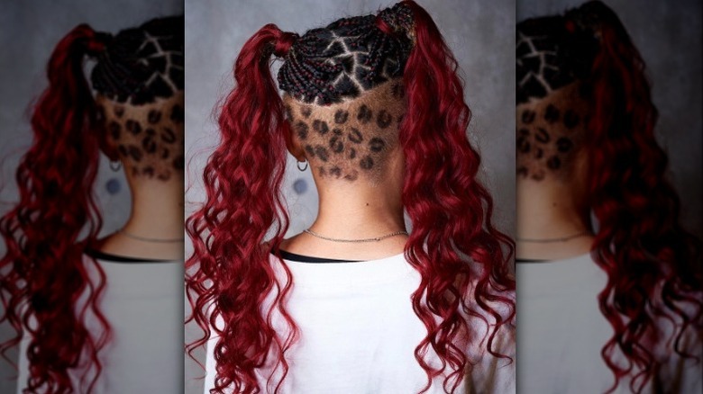 person with leopard print undercut