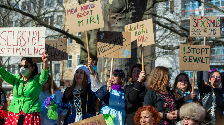 German International Women's Day protestors