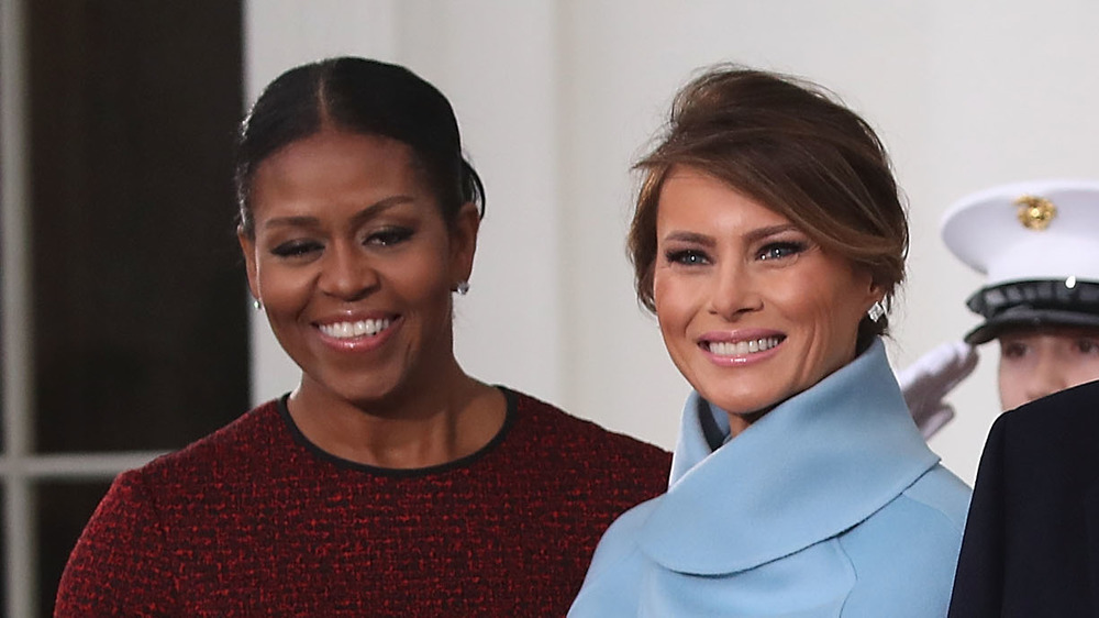 Michelle Obama and Melania Trump at Trump's inauguration