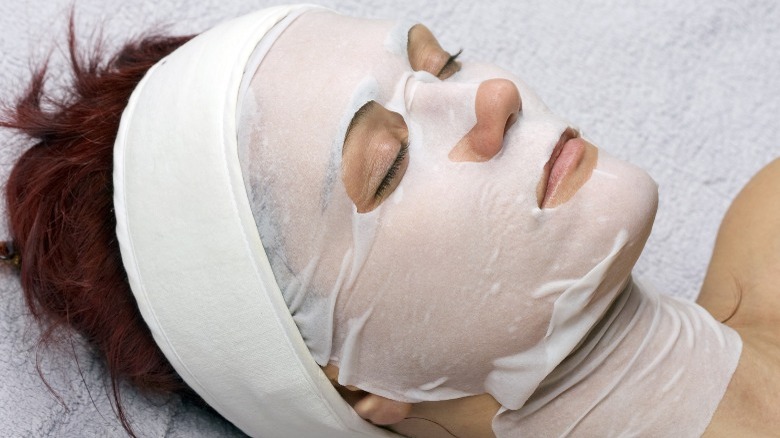 young woman placenta face mask