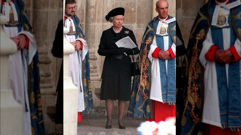 Queen Elizabeth II at Princess Diana's funeral