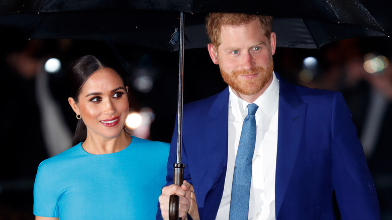 Meghan Markle and Prince Harry umbrella